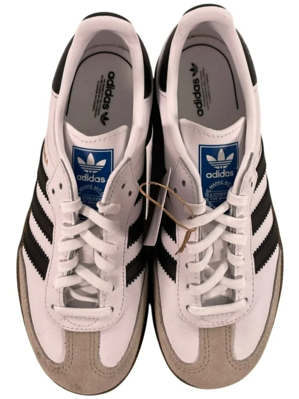 Adidas Samba OG C Sneakers Athletic Shoes White Black Sneakers Kids Size 2 NEW